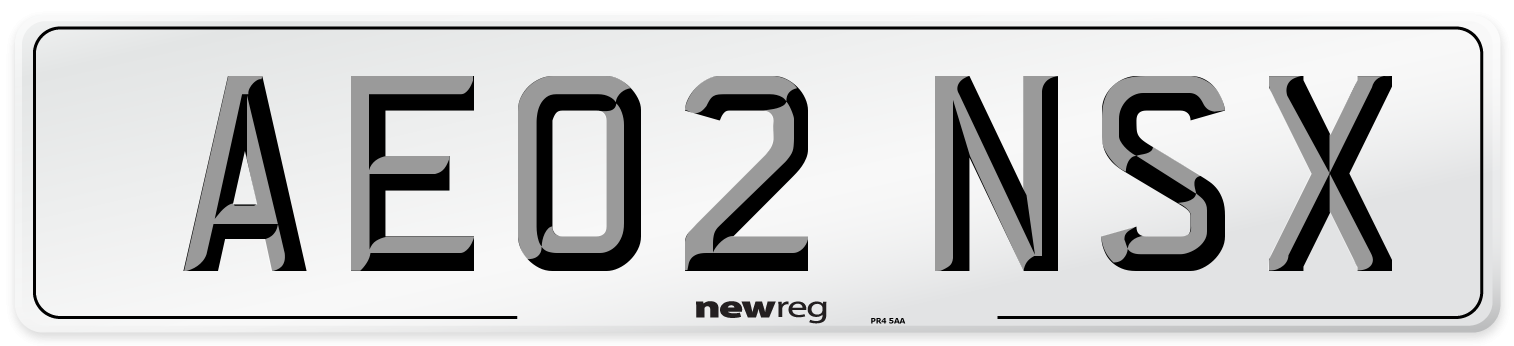 AE02 NSX Number Plate from New Reg